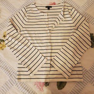 J.Crew Striped Slit Top